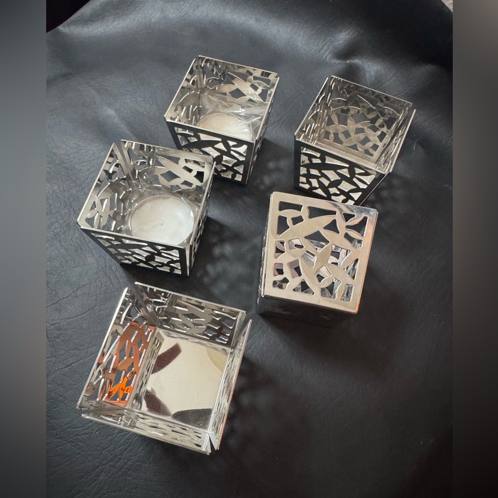 Set of 5 Alessi Cactus Stainless Steel Votives - Picture 5 of 8
